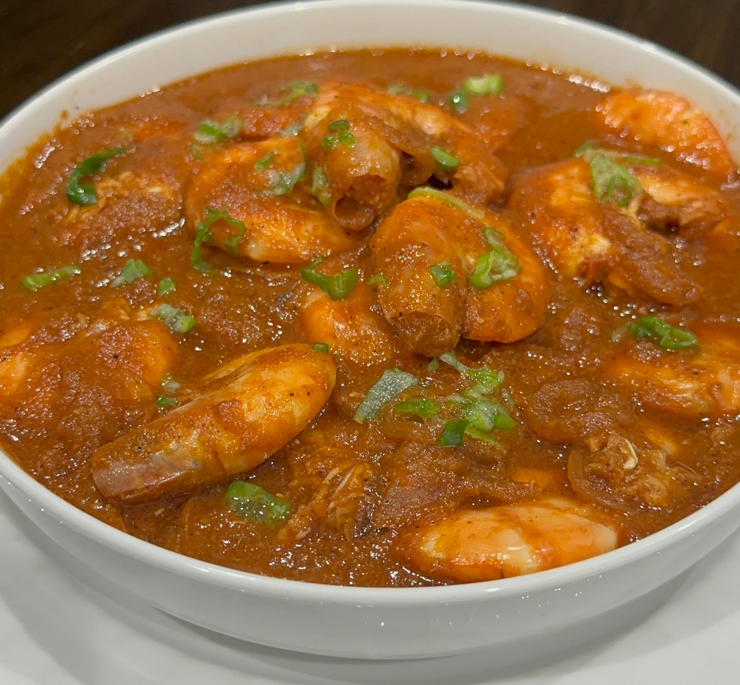 Shrimp soup, with side of rice