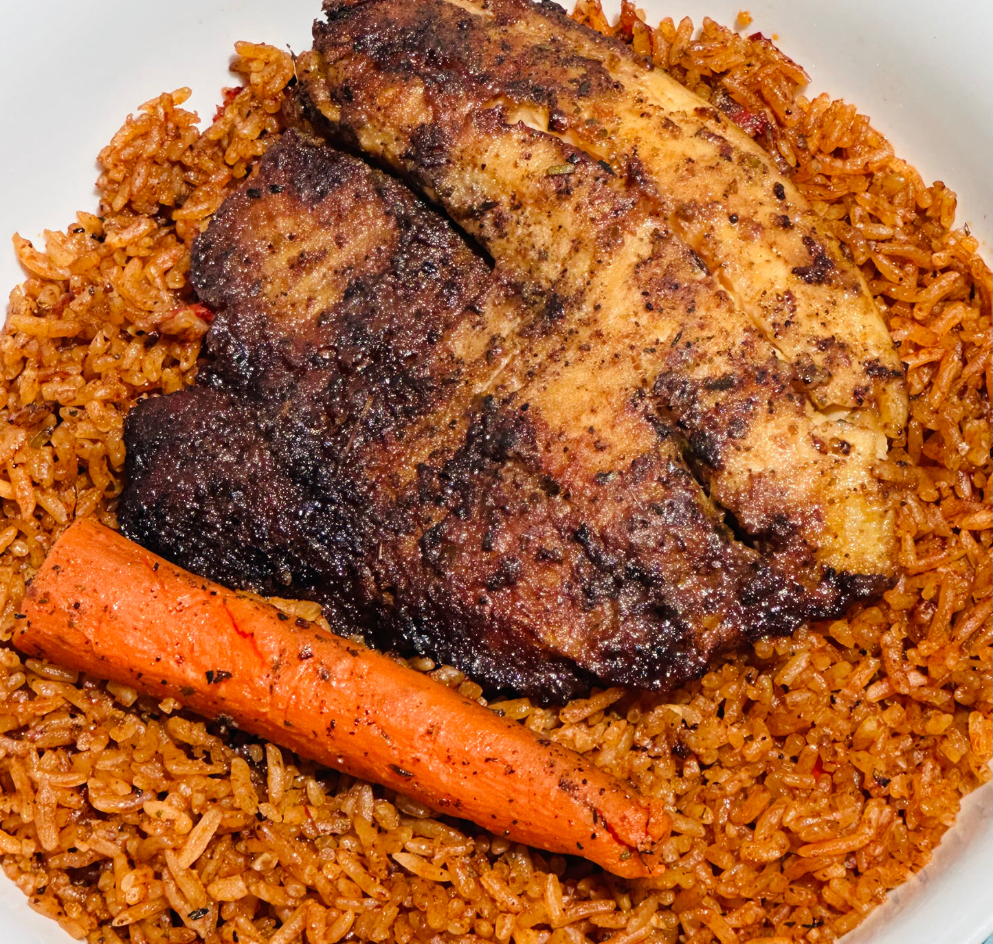 Gambian Jollof Rice (Benachin) with Tilapia fillet